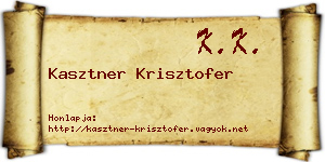 Kasztner Krisztofer névjegykártya